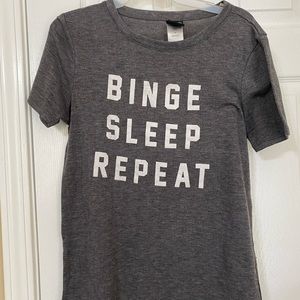 Modern Lux “Binge Sleep Repeat” hi lo shirt